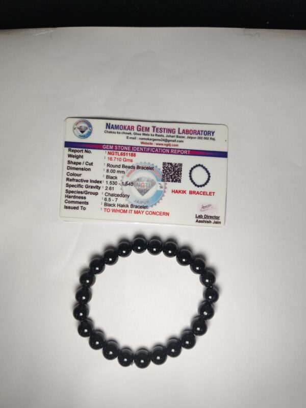 Black Hakik (Agate) Bracelet - Image 2
